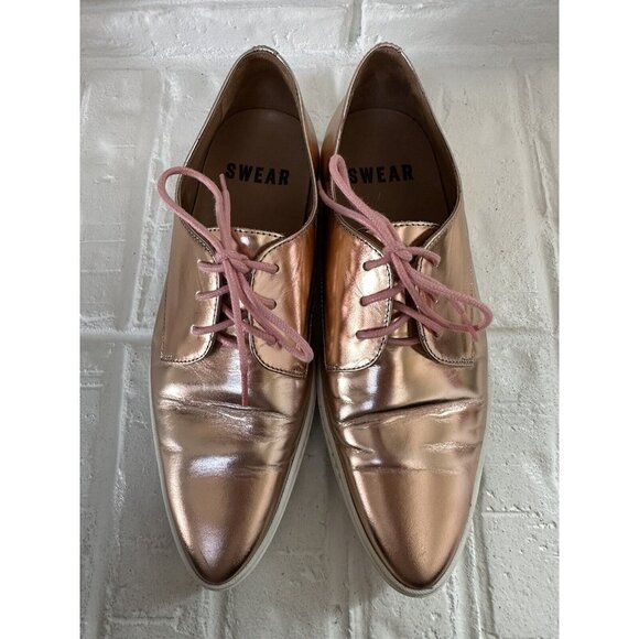 Swear Shoes Womens EU 39 US‎ 8.5 Rose Gold Pointed Toe Metallic Loafer Donna2 - Picture 2 of 16